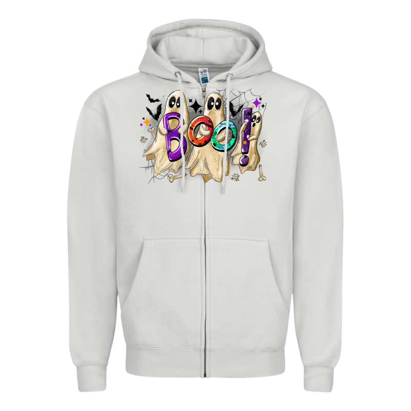 Boo Zipper Hoodie by CowhideDigitalArt | Teevron