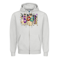 Dove Grey boo Zipper Hoodie - CowhideDigitalArt