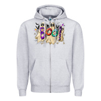 Heather Grey boo Zipper Hoodie - CowhideDigitalArt