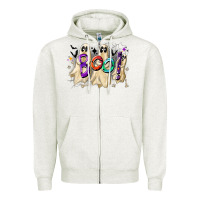 Oatmeal Heather boo Zipper Hoodie - CowhideDigitalArt