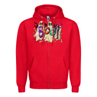 Red boo Zipper Hoodie - CowhideDigitalArt