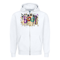 White boo Zipper Hoodie - CowhideDigitalArt