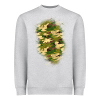 Heather Grey camouflage patch 1 Heavyweight Sweatshirt - BundleAndBundleShop