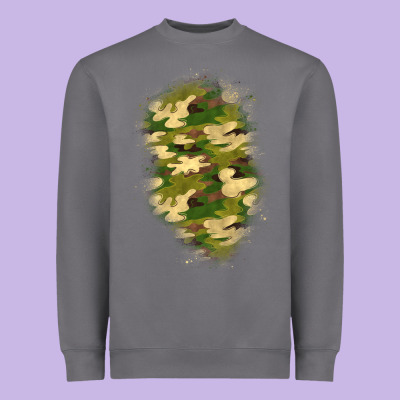 Camouflage Patch 1 Heavyweight Sweatshirt Designed By Bundleandbundleshop