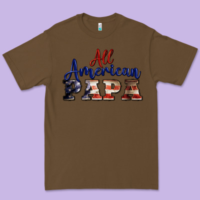 All American Papa Premium Tee Designed By Barkaloodesign