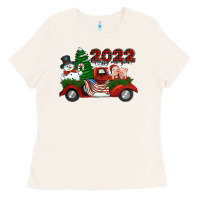 Bone happy new year 2022 christmas truck with american flag Ladies Tee - Jasminsmagicworld