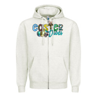 Oatmeal Heather easter vibes Zipper Hoodie - CowhideDigitalArt