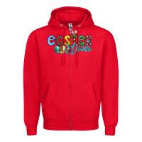 Red easter vibes Zipper Hoodie - CowhideDigitalArt