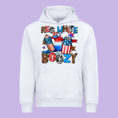 Red White Boozy Urban Hoodie Designed By Adodesignshop
