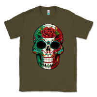 Army Green Mexican Skull Classic Tee - texasbilliewilder