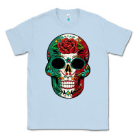 Dusty Blue Mexican Skull Classic Tee - texasbilliewilder