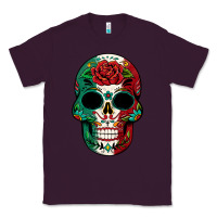 Plum Mexican Skull Classic Tee - texasbilliewilder