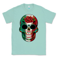 Seafoam Mexican Skull Classic Tee - texasbilliewilder