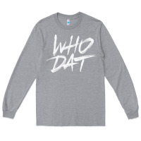 Heather Grey Who Dat GIFT Long Sleeve Tee - minhPixels