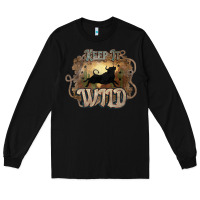 Black Keep it wild western bull Long Sleeve Tee - HowdyJamesFarm