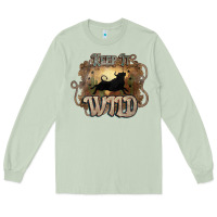 Matcha Keep it wild western bull Long Sleeve Tee - HowdyJamesFarm
