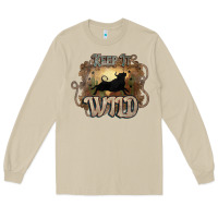Mushroom Keep it wild western bull Long Sleeve Tee - HowdyJamesFarm