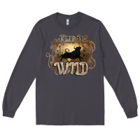 Smoke Keep it wild western bull Long Sleeve Tee - HowdyJamesFarm