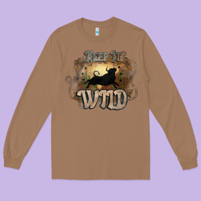 Keep It Wild Western Bull Long Sleeve Tee Designed By Howdyjamesfarm