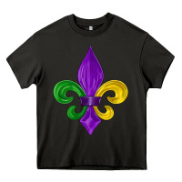 Asphalt mardi gras fleur de lis Heavy Core Tee - LillyAllenDesigns