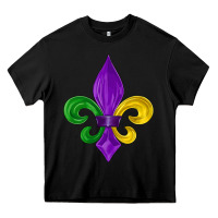Black mardi gras fleur de lis Heavy Core Tee - LillyAllenDesigns