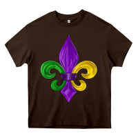 Chocolate Brown mardi gras fleur de lis Heavy Core Tee - LillyAllenDesigns