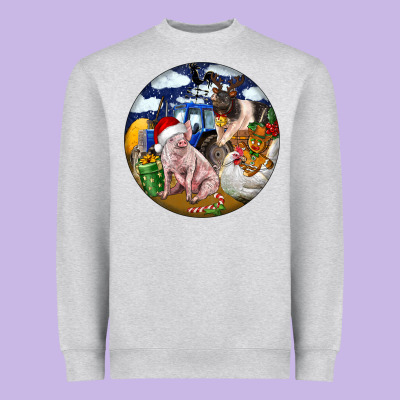 Farm And Pig Heavyweight Sweatshirt Designed By Fadigitalartstudio