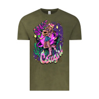 Vintage Olive Space cowgirl Vintage Tee - HowdyJamesFarm