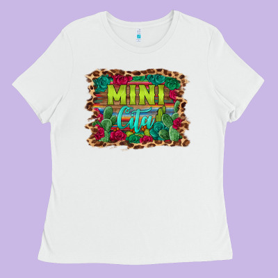 Mini Cita Serape Background Ladies Tee Designed By Barkaloodesign