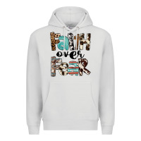 Dove Grey Faith Over Fear Premium Hoodie - FaDigitalArtStudio