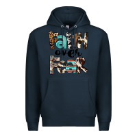 Navy Faith Over Fear Premium Hoodie - FaDigitalArtStudio