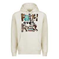 Oatmeal Heather Faith Over Fear Premium Hoodie - FaDigitalArtStudio