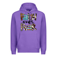 Purple Faith Over Fear Premium Hoodie - FaDigitalArtStudio