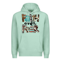 Seafoam Faith Over Fear Premium Hoodie - FaDigitalArtStudio