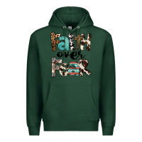 Sports Green Faith Over Fear Premium Hoodie - FaDigitalArtStudio