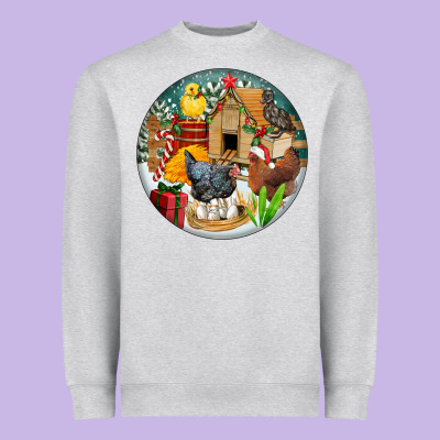 Christmas Coop Ornament Heavyweight Sweatshirt Designed By Fadigitalartstudio