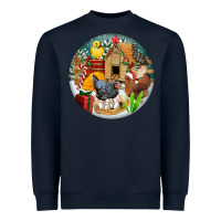 Navy Christmas coop ornament Heavyweight Sweatshirt - FaDigitalArtStudio