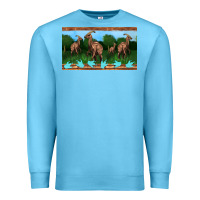 Ocean Blue parasaurolophus sippy cup Premium Sweatshirt - Artiststas
