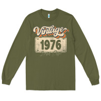 Army Green 46 Year Old Vintage 1976 Men Women 46th Birthday Decor Long Sleeve Tee - minhPixels
