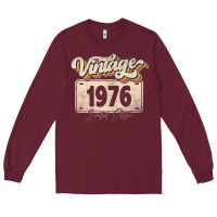 Burgundy 46 Year Old Vintage 1976 Men Women 46th Birthday Decor Long Sleeve Tee - minhPixels