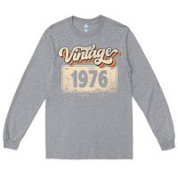 Heather Grey 46 Year Old Vintage 1976 Men Women 46th Birthday Decor Long Sleeve Tee - minhPixels