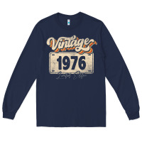 Navy 46 Year Old Vintage 1976 Men Women 46th Birthday Decor Long Sleeve Tee - minhPixels