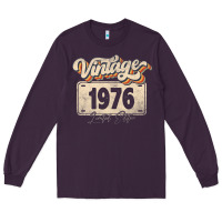 Plum 46 Year Old Vintage 1976 Men Women 46th Birthday Decor Long Sleeve Tee - minhPixels