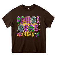 Chocolate Brown mardi gras vibes Heavy Core Tee - LillyAllenDesigns