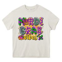 Cream mardi gras vibes Heavy Core Tee - LillyAllenDesigns