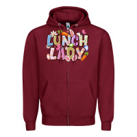 Burgundy lunch lady easter Zipper Hoodie - CowhideDigitalArt