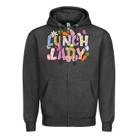Charcoal Heather lunch lady easter Zipper Hoodie - CowhideDigitalArt