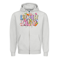 Dove Grey lunch lady easter Zipper Hoodie - CowhideDigitalArt
