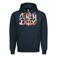 Navy lunch lady easter Zipper Hoodie - CowhideDigitalArt