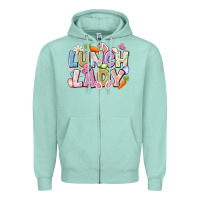 Seafoam lunch lady easter Zipper Hoodie - CowhideDigitalArt